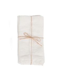 Serviette en lin - blanche - Lot de 4