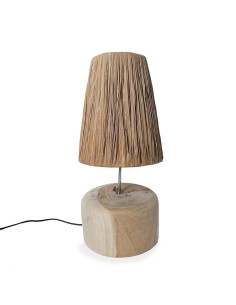 Lampe de table en bois de teck de De Grass - Naturel