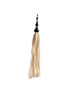 Porte-clés en bois et coton - noir naturel