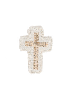 La croix en macramé - Blanc