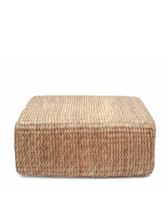 Pouf carré en jacinthe d'eau - naturel - M
