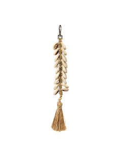 Le porte-clés coton et coquillages - blanc naturel
