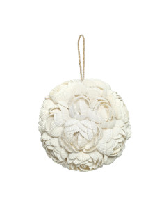 Boule décorative coquillages en forme de rose - Blanc - L
