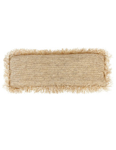 Housse de coussin rectangulaire en raphia - 35x100