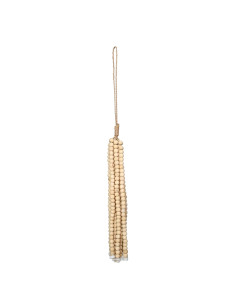 Pendentif décoration perles en bois - Naturel