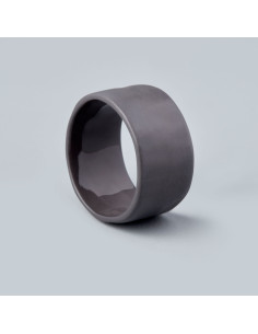 ROND DE SERVIETTE EN GRES GRIS MAT  