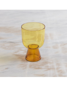 VERRE GOBELET NIKO ORANGE ET JAUNE 