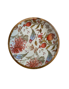 SALADIER OISEAU ORANGE EN MANGUIER 25CM 