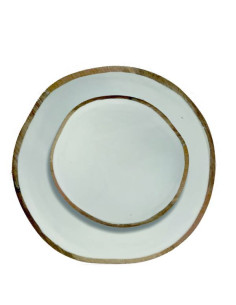 ASSIETTE EMAIL BLANC EN MANGUIER 